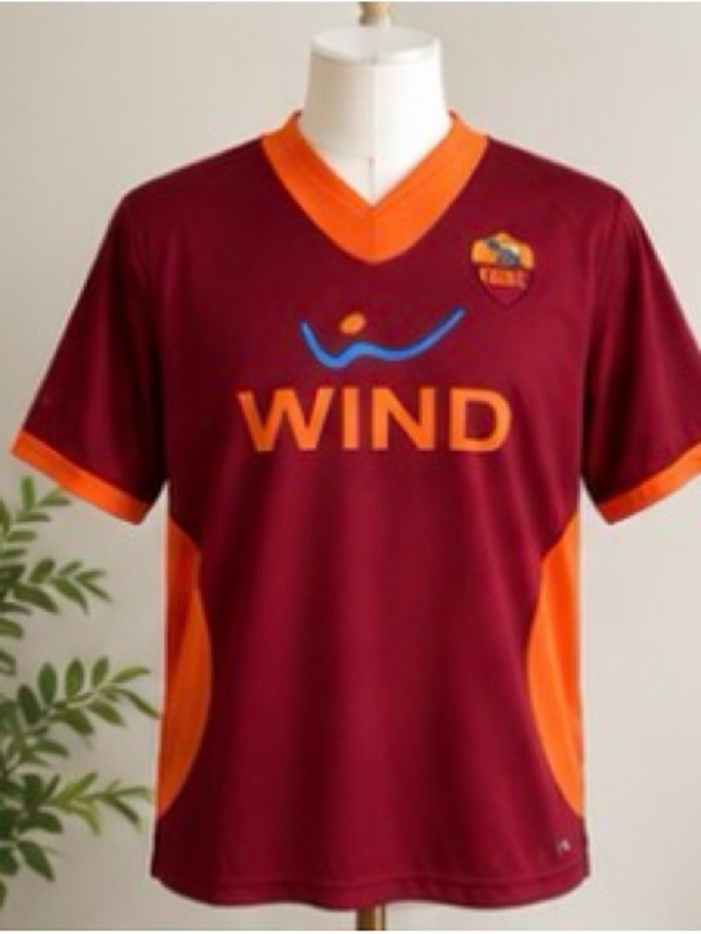 Roma Totti Soccer Jersey Maroon Orange #10 Size Large